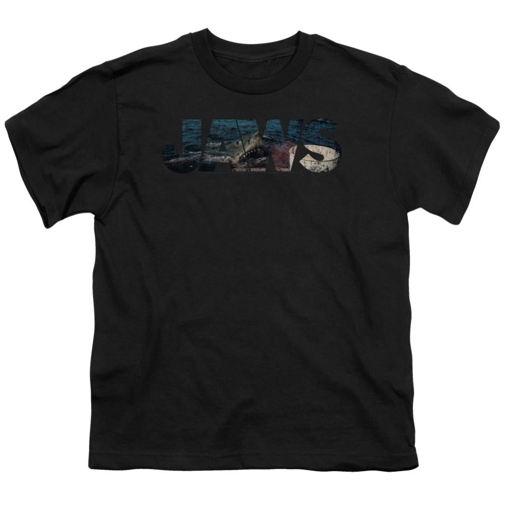 Jaws Logo Cutout Youth 18/1 100% Cotton Short-Sleeve T-Shirt