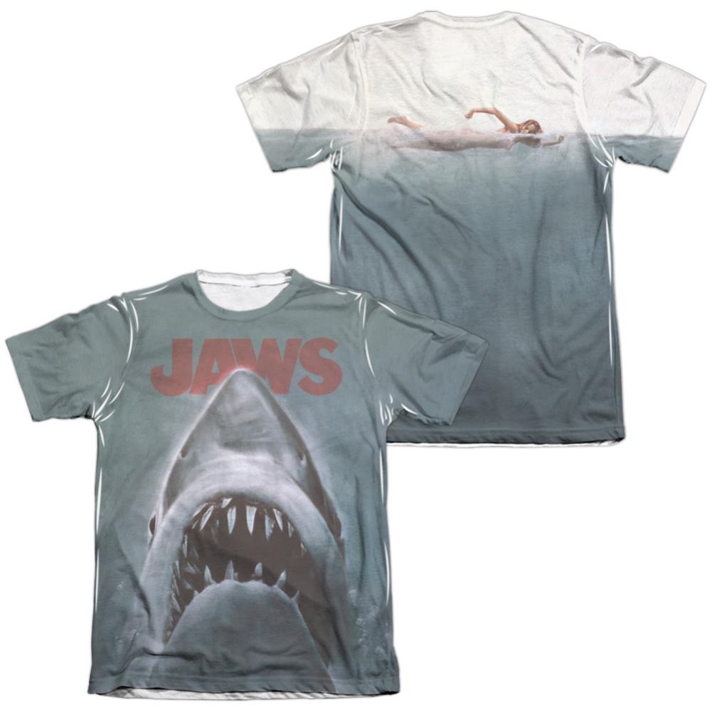 Jaws Poster Men's Regular Fit Poly Cotton Short-Sleeve T-Shirt