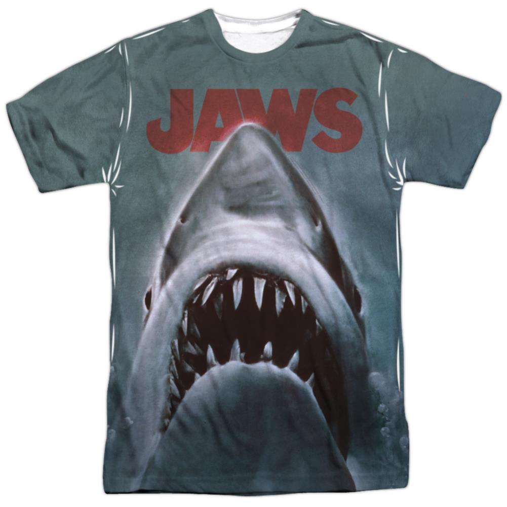 Jaws Poster Men's Regular Fit Polyester Short-Sleeve T-Shirt