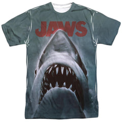 Jaws Poster Men's Regular Fit Polyester Short-Sleeve T-Shirt
