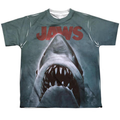 Jaws Poster Youth Regular Fit Poly Short-Sleeve T-Shirt