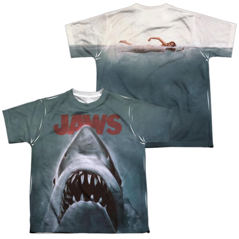 Jaws Poster Youth Regular Fit Poly Short-Sleeve T-Shirt