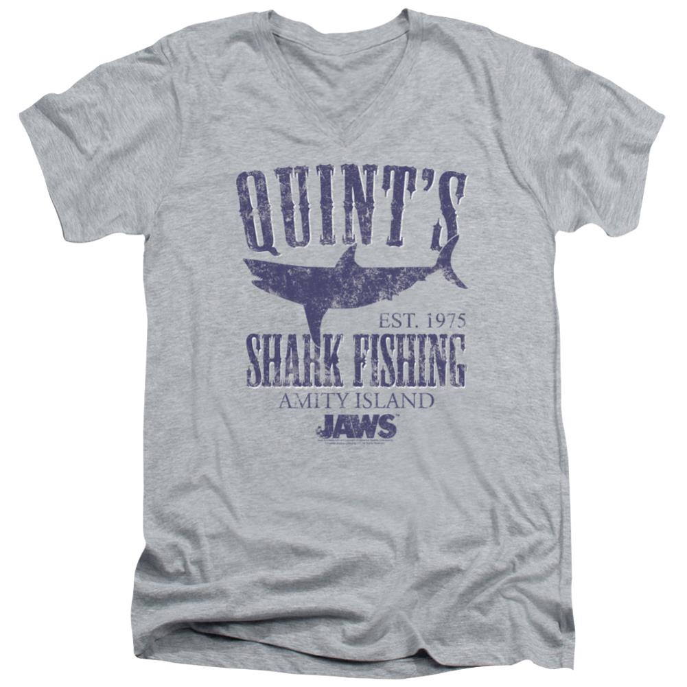 Jaws Quint's Men's 30/1 Cotton Slim V-Neck T-Shirt