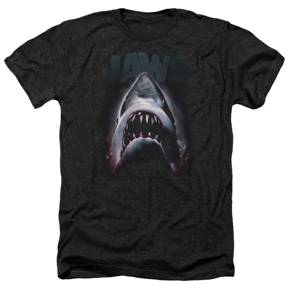 Jaws Terror In The Deep Men's 30/1 Heather 60 40 Poly Short-Sleeve T-Shirt