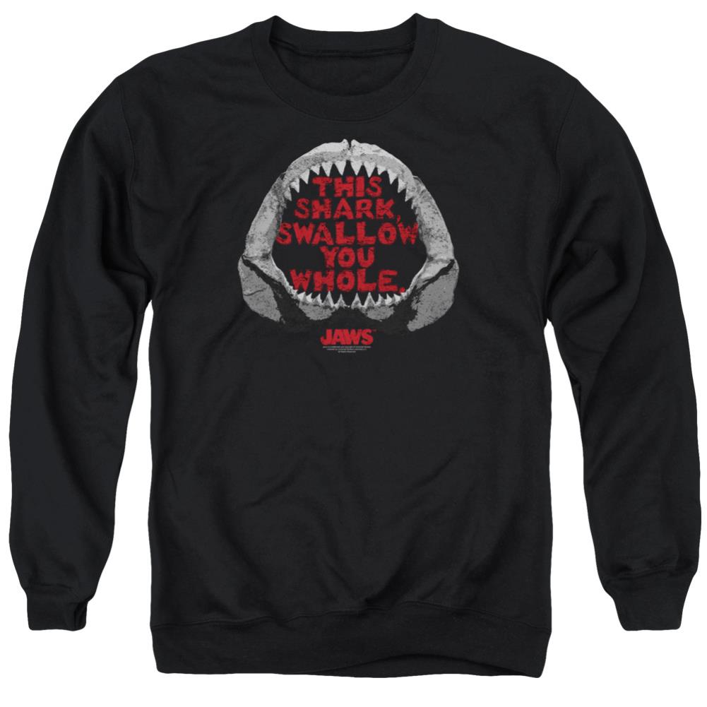 Jaws This Shark Men's Crewneck 50 50 Poly Long-Sleeve T-Shirt