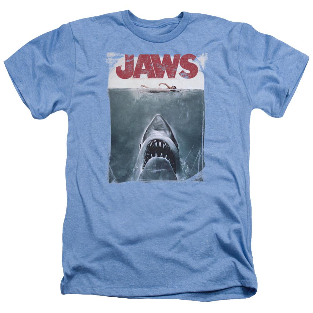 Jaws Title Men's 30/1 Heather 60 40 Poly Short-Sleeve T-Shirt