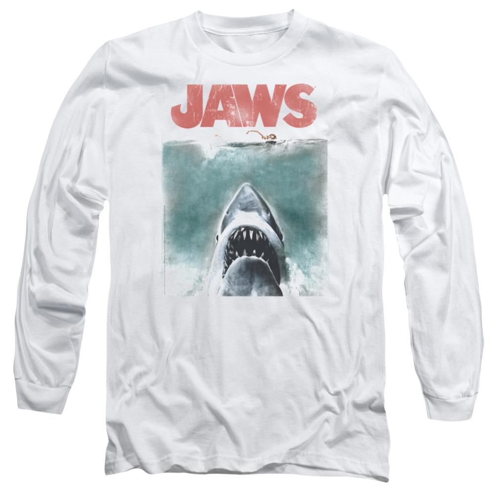 Jaws Vintage Poster Men's 18/1 Cotton Long-Sleeve T-Shirt