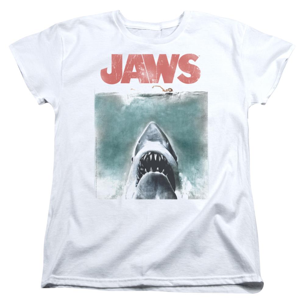 Jaws Vintage Poster Women's 18/1 Cotton Short-Sleeve T-Shirt