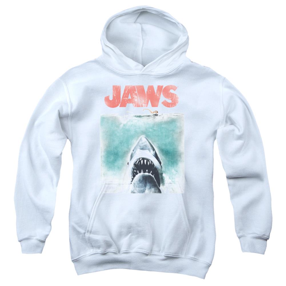 Jaws Vintage Poster Youth Cotton Poly Pull-Over Hoodie