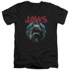 Jaws Water Circle Men's 30/1 Cotton Slim V-Neck T-Shirt