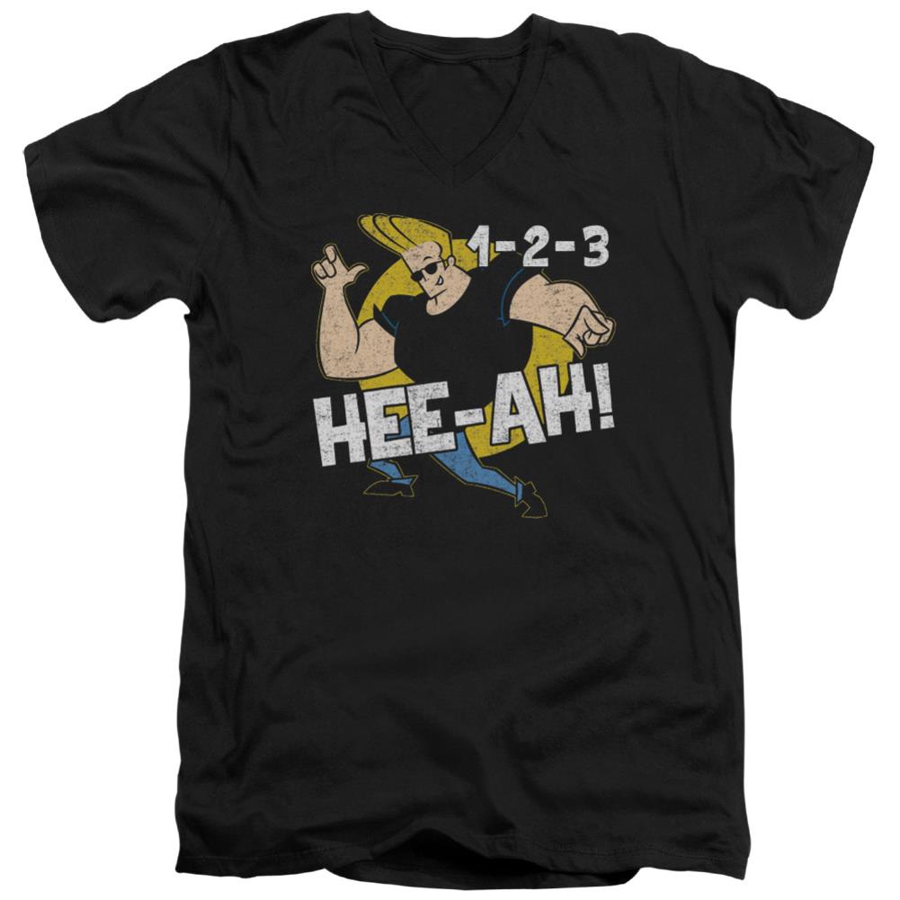 Johnny Bravo 123 Men's 30/1 Cotton Slim V-Neck T-Shirt