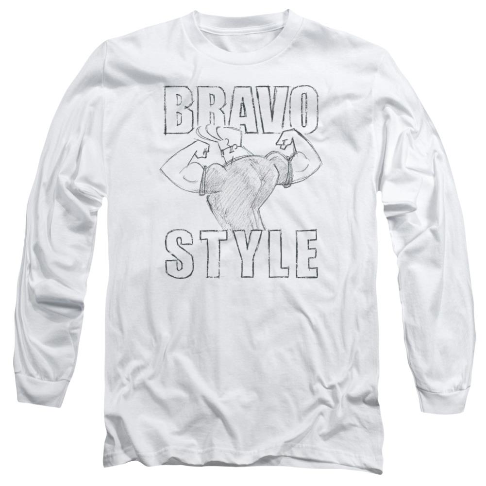 Johnny Bravo Bravo Style Men's 18/1 Cotton Long-Sleeve T-Shirt
