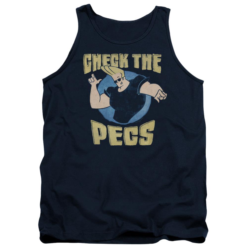 Johnny Bravo Check The Pects Men's 18/1 Cotton Tank Top