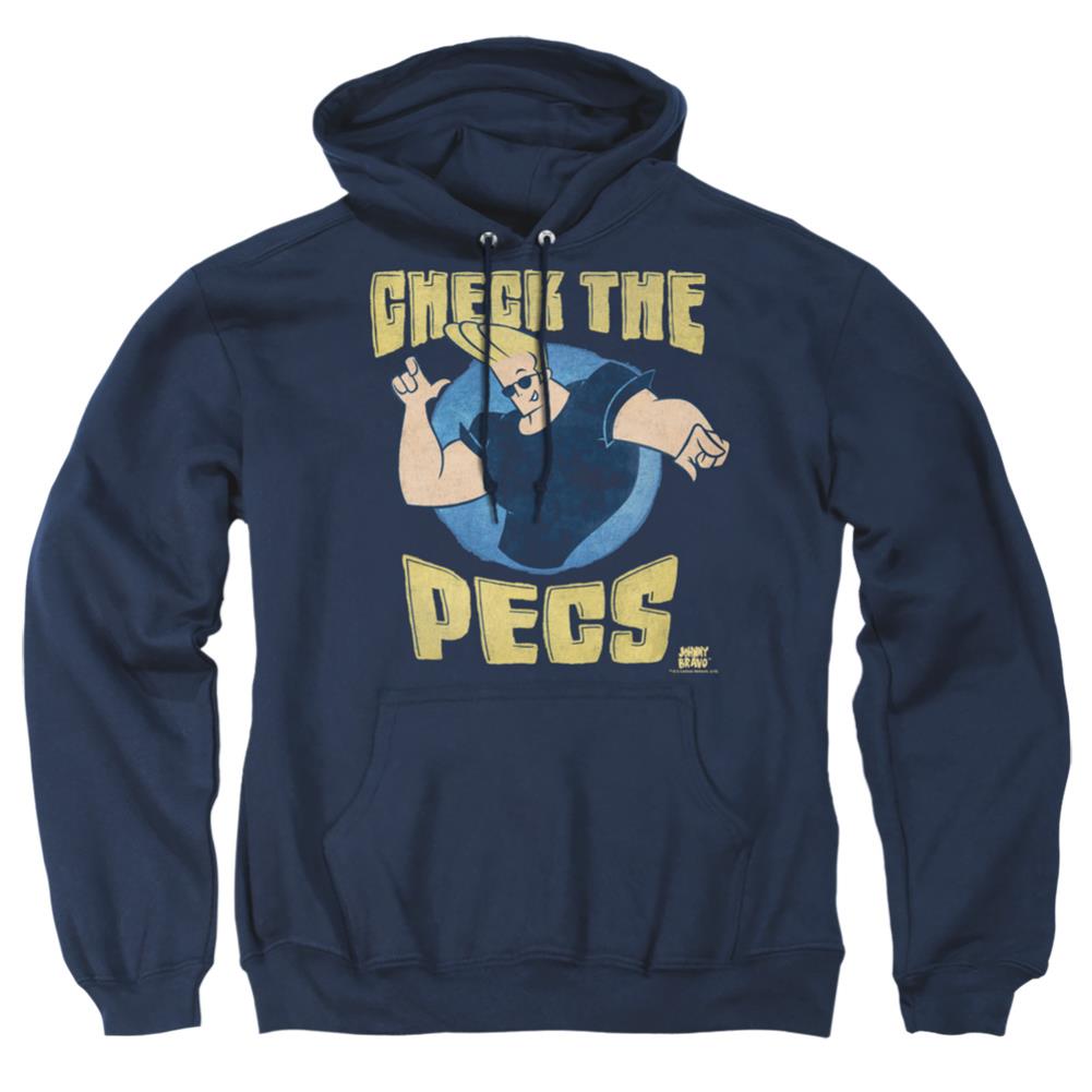 Johnny Bravo Check The Pects Men's Pull-Over 75 25 Poly Hoodie