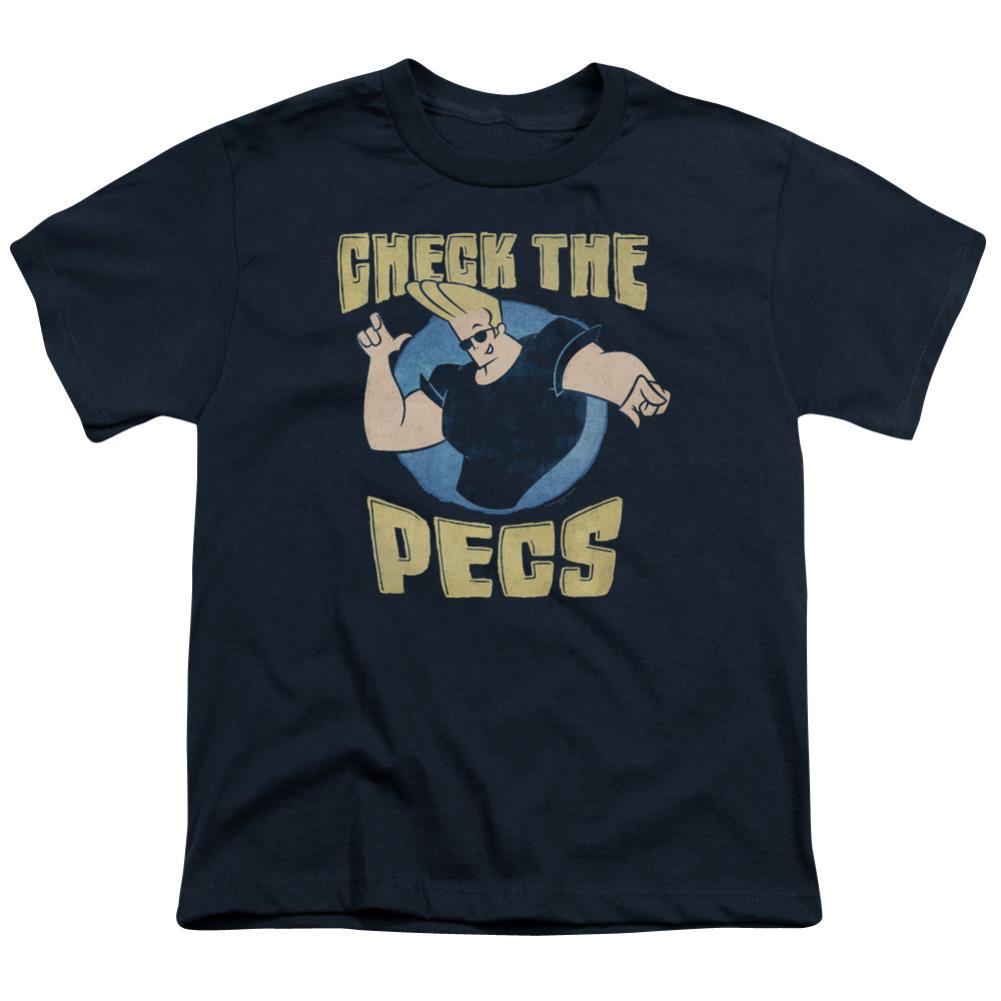 Johnny Bravo Check The Pects Youth 18/1 100% Cotton Short-Sleeve T-Shirt