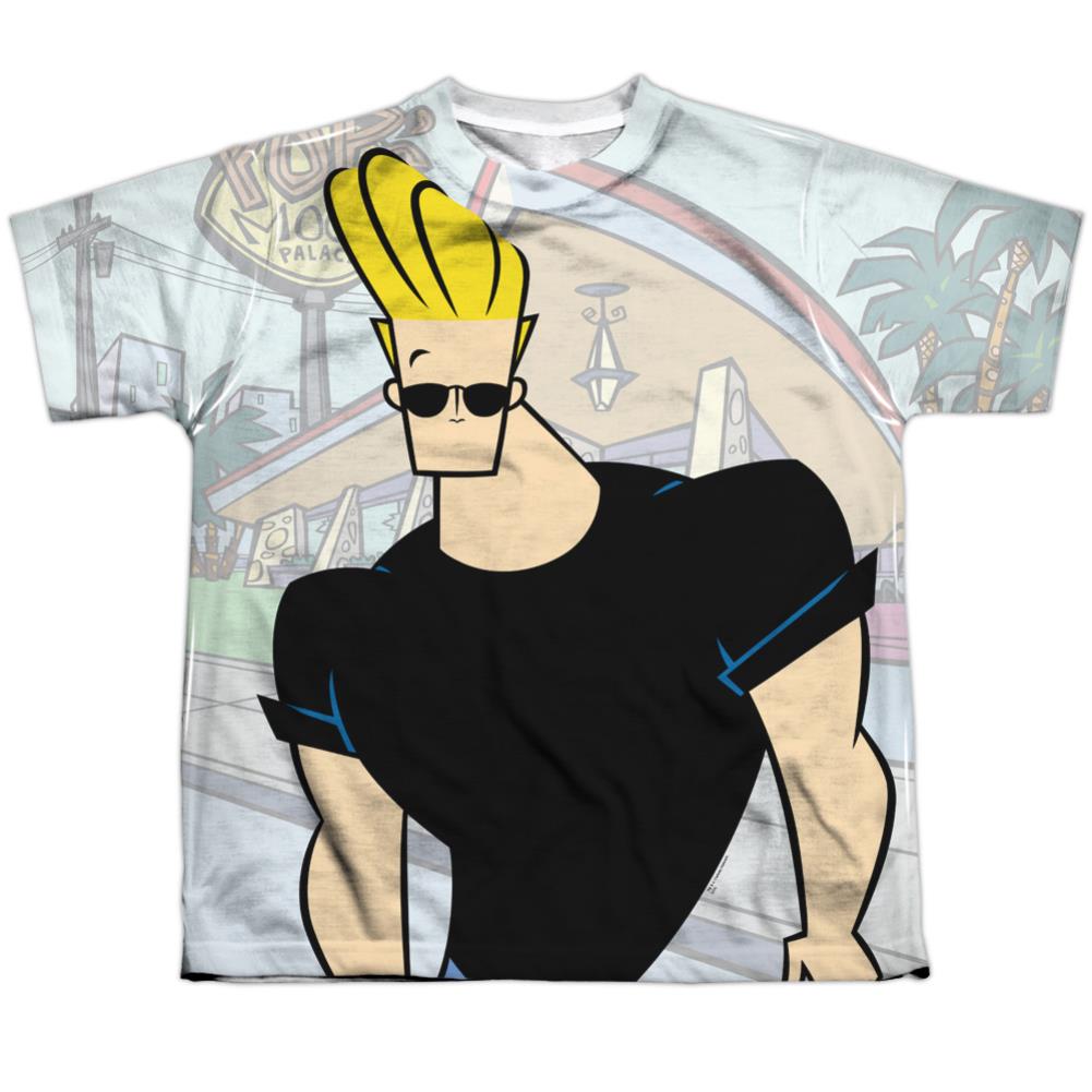 Johnny Bravo Hanging Out Youth Regular Fit Poly Short-Sleeve T-Shirt