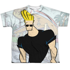 Johnny Bravo Hanging Out Youth Regular Fit Poly Short-Sleeve T-Shirt