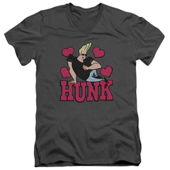 Johnny Bravo Hunk Men's 30/1 Cotton Slim V-Neck T-Shirt