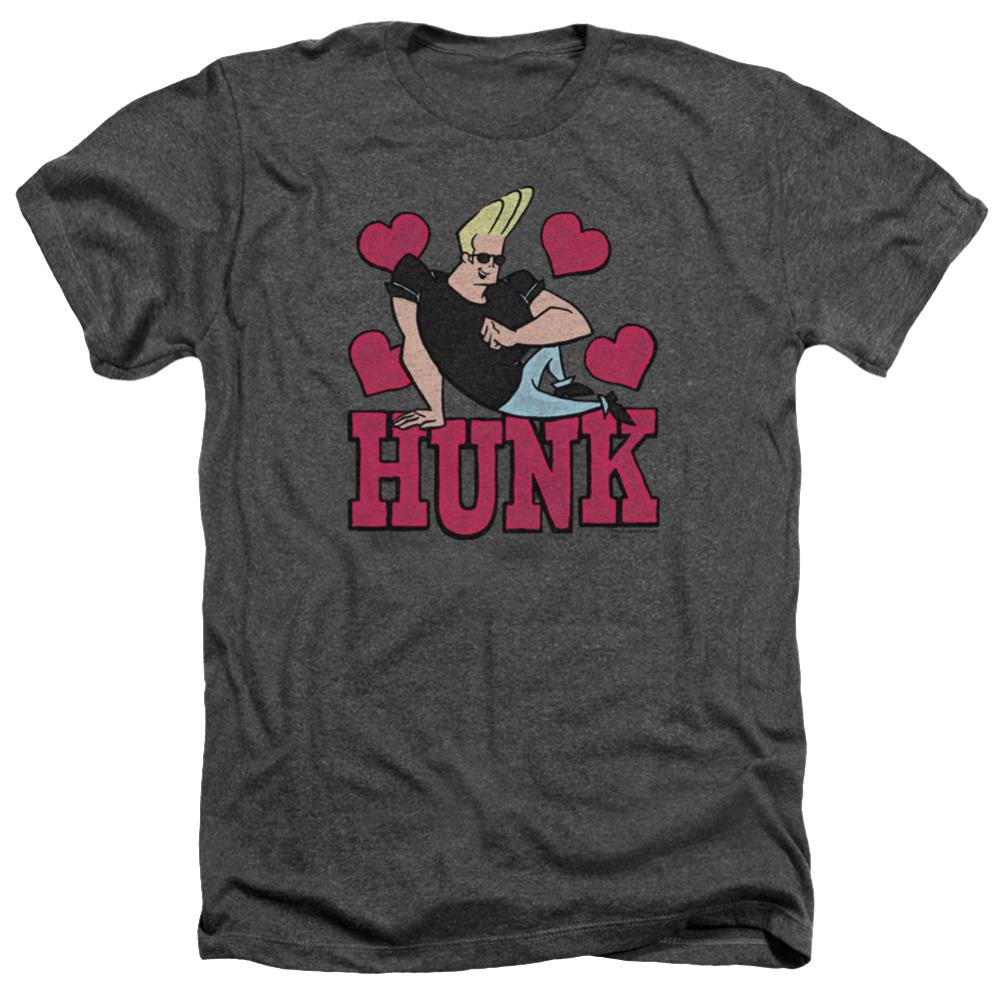 Johnny Bravo Hunk Men's 30/1 Heather 60 40 Poly Short-Sleeve T-Shirt