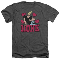 Johnny Bravo Hunk Men's 30/1 Heather 60 40 Poly Short-Sleeve T-Shirt