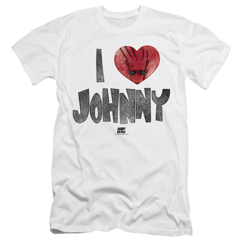 Johnny Bravo I Heart Johnny Men's Ultra-Soft 30/1 Cotton Slim Short-Sleeve T-Shirt