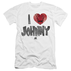 Johnny Bravo I Heart Johnny Men's Ultra-Soft 30/1 Cotton Slim Short-Sleeve T-Shirt