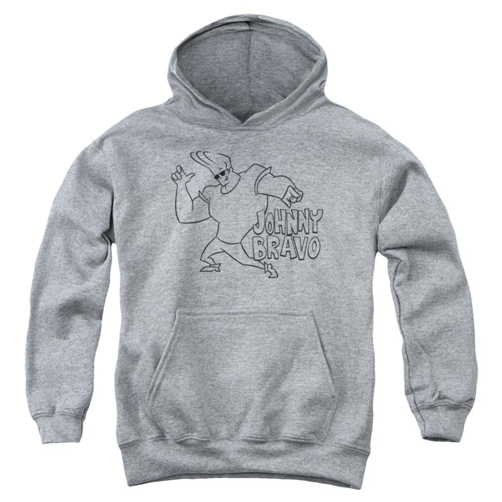 Johnny Bravo JB Line Art Youth Cotton Poly Pull-Over Hoodie