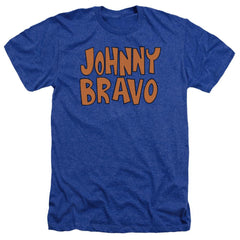 Johnny Bravo JB Logo Men's 30/1 Heather 60 40 Poly Short-Sleeve T-Shirt