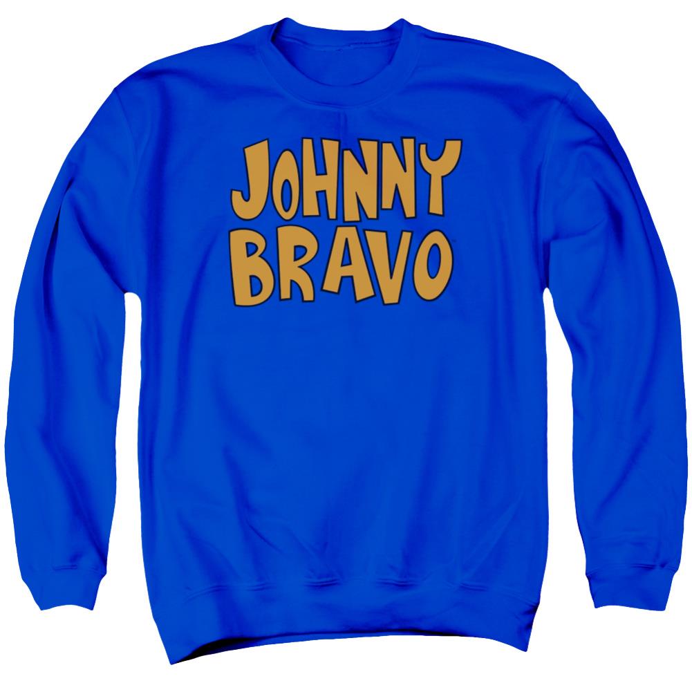 Johnny Bravo JB Logo Men's Crewneck 50 50 Poly Long-Sleeve T-Shirt