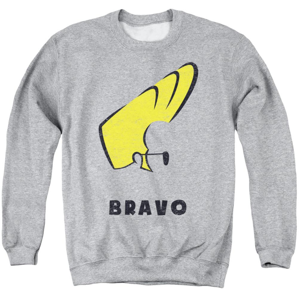 Johnny Bravo Johnny Hair Men's Crewneck 50 50 Poly Long-Sleeve T-Shirt