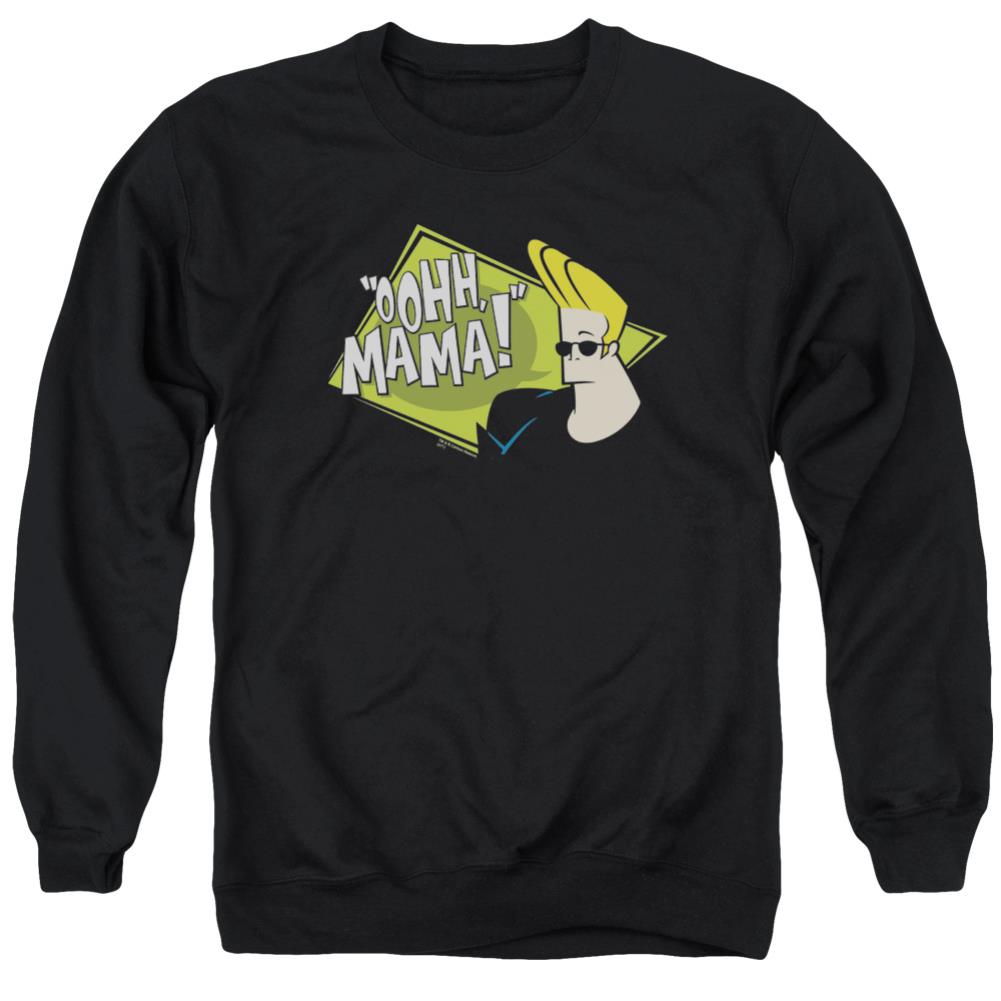 Johnny Bravo Oohh Mama Men's Crewneck 50 50 Poly Long-Sleeve T-Shirt