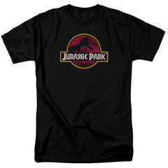 Jurassic Park 8-Bit Logo Men's 18/1 Cotton Short-Sleeve T-Shirt
