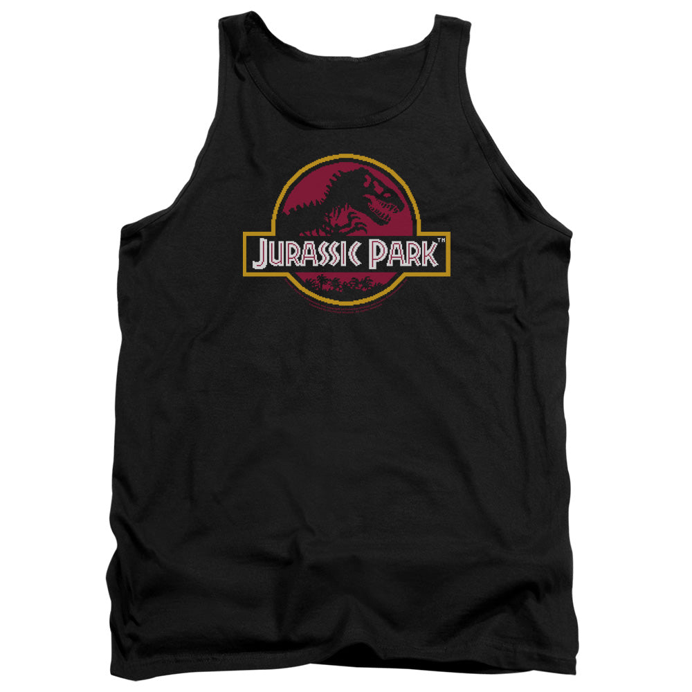 Jurassic Park 8-Bit Logo Men's 18/1 Cotton Tank Top