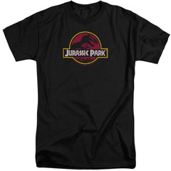 Jurassic Park 8-Bit Logo Men's 18/1 Tall Cotton Short-Sleeve T-Shirt