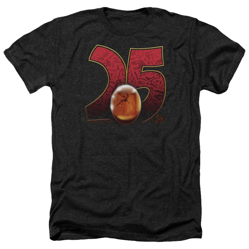 Jurassic Park Amber Men's 30/1 Heather 60 40 Poly Short-Sleeve T-Shirt