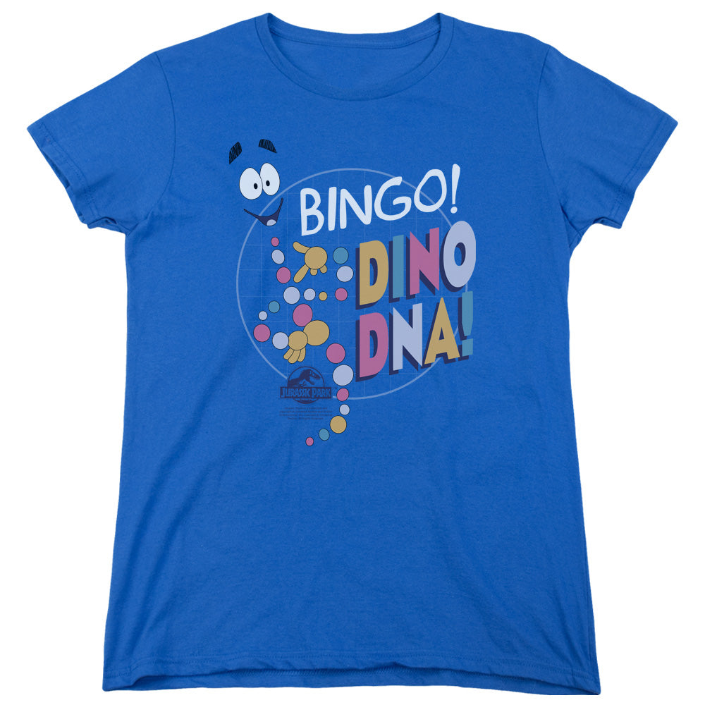 Jurassic Park Bingo Dino Dna Women's 18/1 Cotton Short-Sleeve T-Shirt