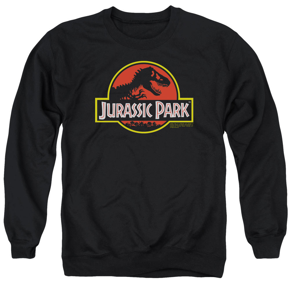 Jurassic Park Classic Logo Men's Crewneck 50 50 Poly Long-Sleeve T-Shirt