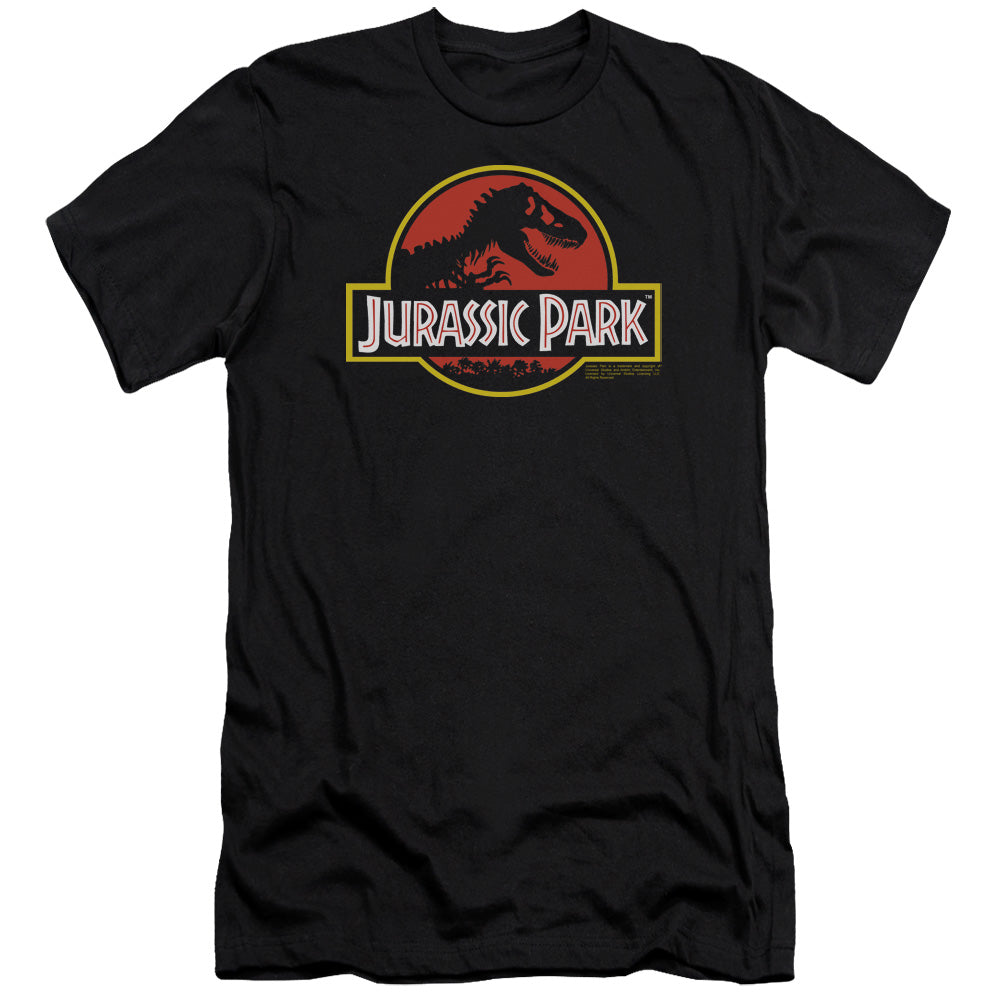 Jurassic Park Classic Logo Men's Ultra-Soft 30/1 Cotton Slim Short-Sleeve T-Shirt