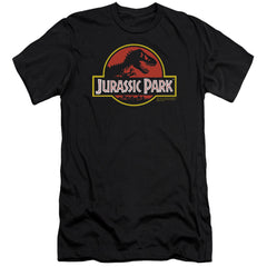 Jurassic Park Classic Logo Men's Ultra-Soft 30/1 Cotton Slim Short-Sleeve T-Shirt