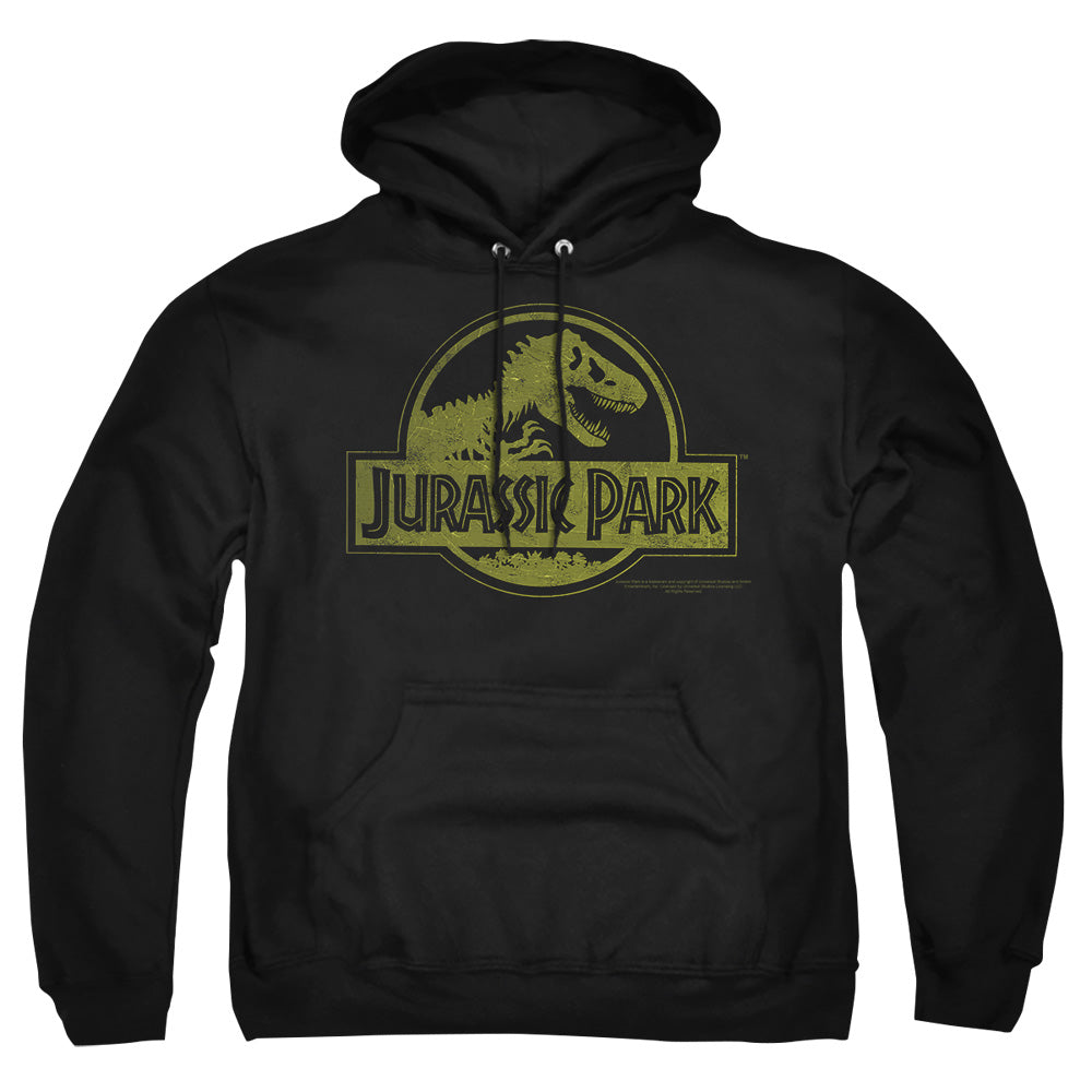 Jurassic Park Distressed Logo Men's Pull-Over 75 25 Poly Hoodie