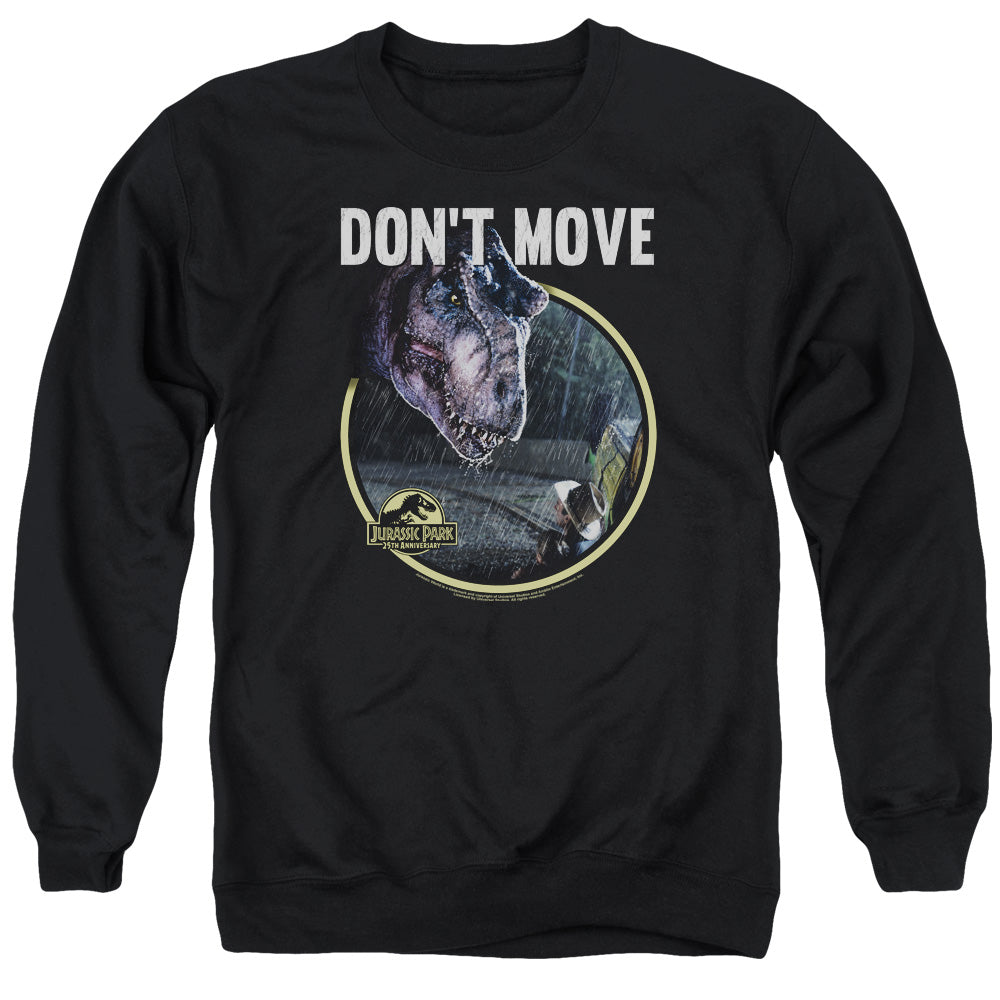 Jurassic Park Don't Move Men's Crewneck 50 50 Poly Long-Sleeve T-Shirt