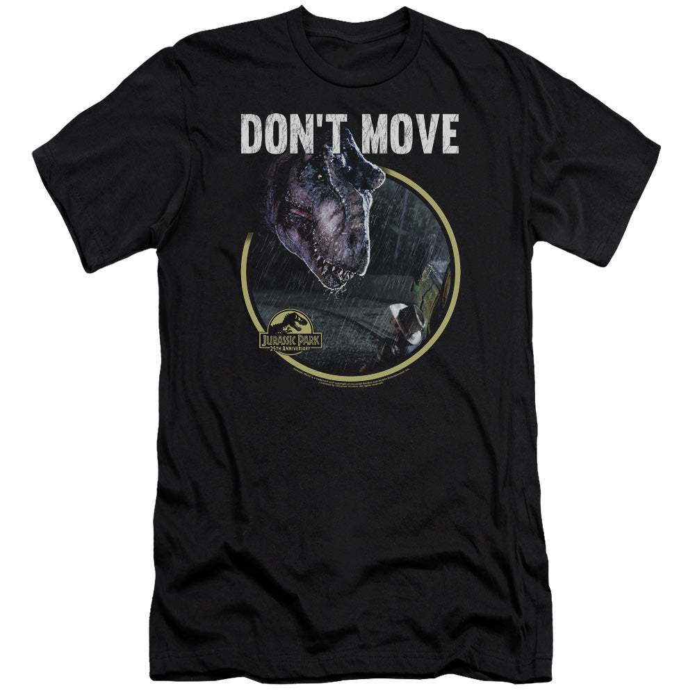Jurassic Park Don't Move Men's Ultra-Soft 30/1 Cotton Slim Short-Sleeve T-Shirt