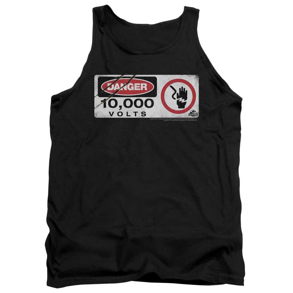 Jurassic Park Electric Fence Sign Men's 18/1 Cotton Tank Top