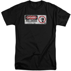 Jurassic Park Electric Fence Sign Men's 18/1 Tall Cotton Short-Sleeve T-Shirt