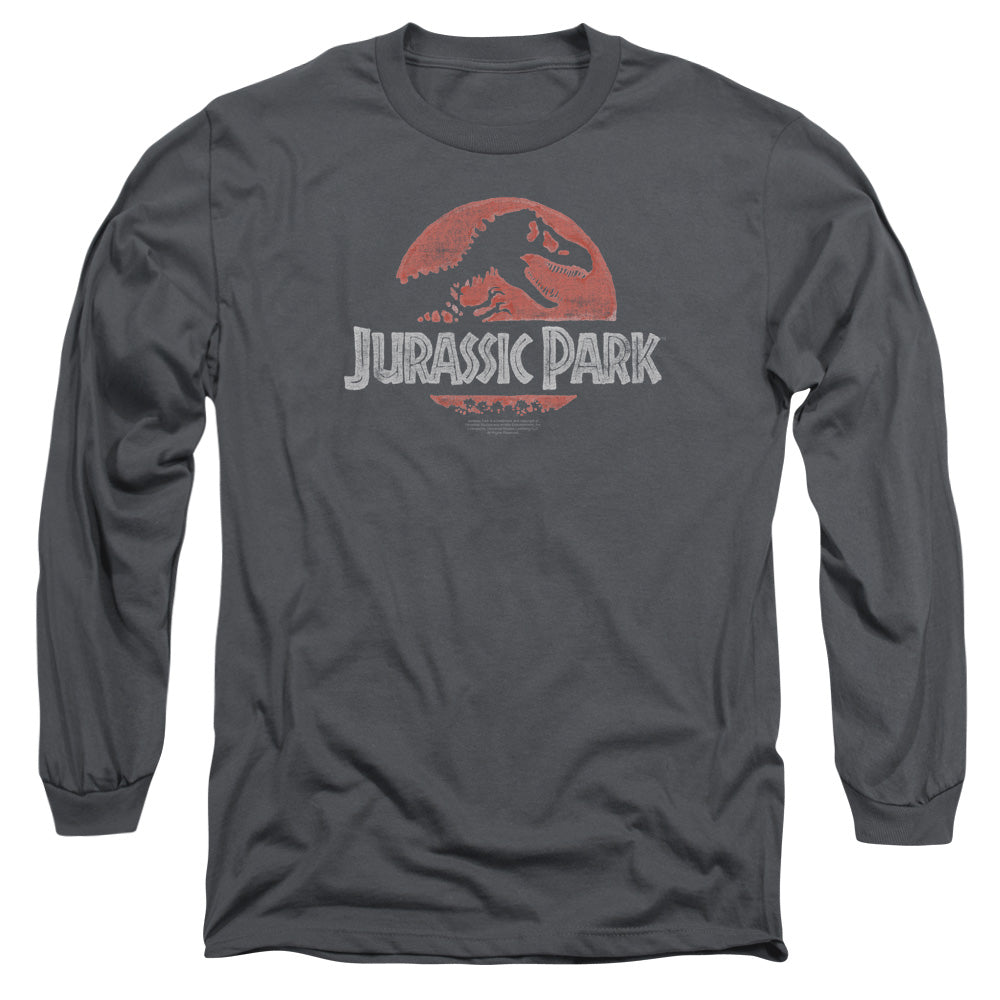 Jurassic Park Faded Logo Men's 18/1 Cotton Long-Sleeve T-Shirt