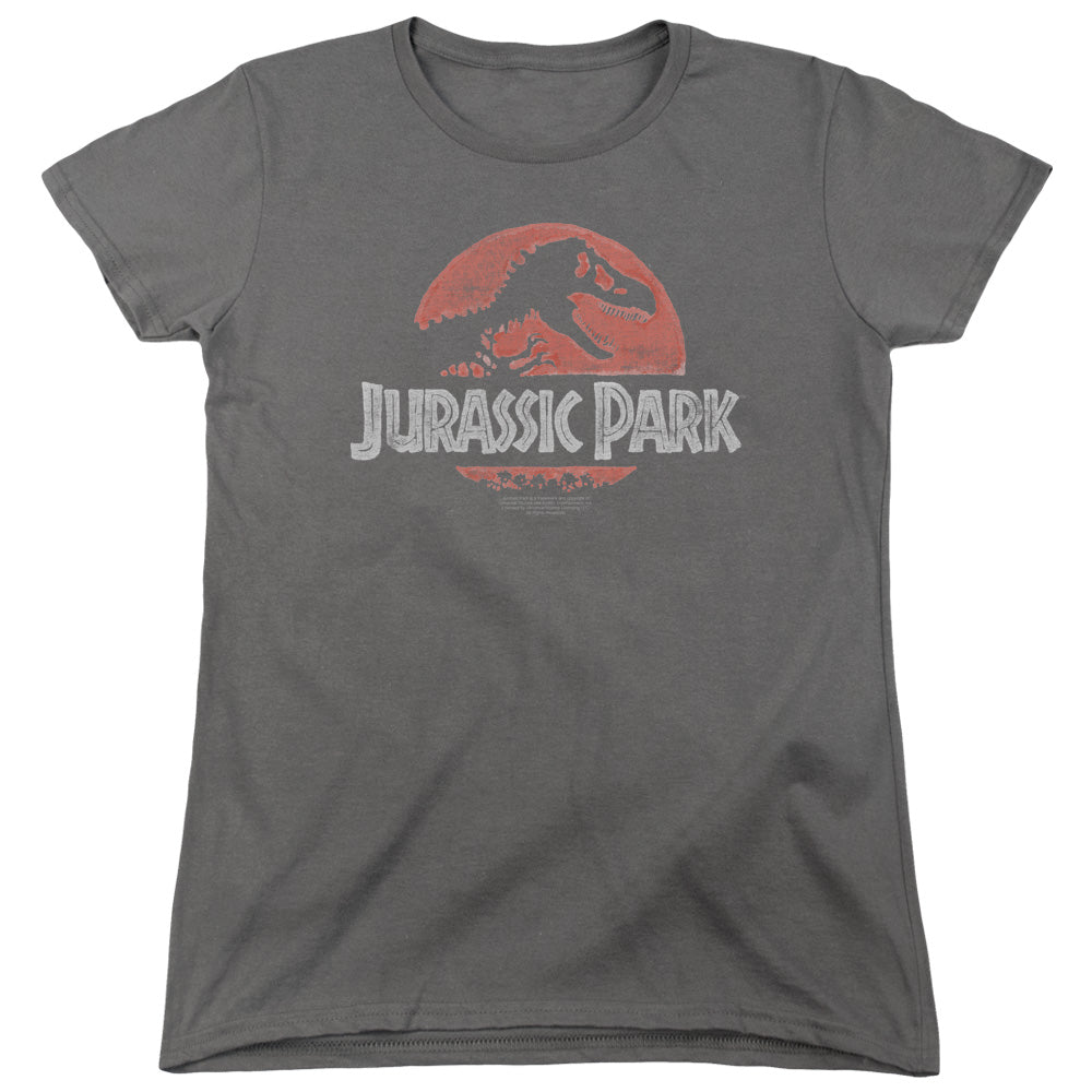 Jurassic Park Faded Logo Women's 18/1 Cotton Short-Sleeve T-Shirt
