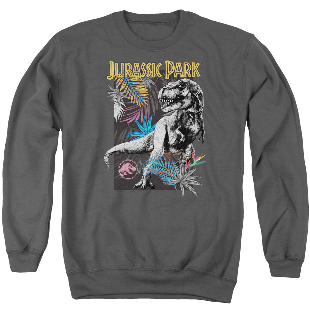 Jurassic Park Foliage Men's Crewneck 50 50 Poly Long-Sleeve T-Shirt