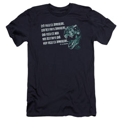 Jurassic Park God Creates Dinosaurs Men's Ultra-Soft 30/1 Cotton Slim Short-Sleeve T-Shirt