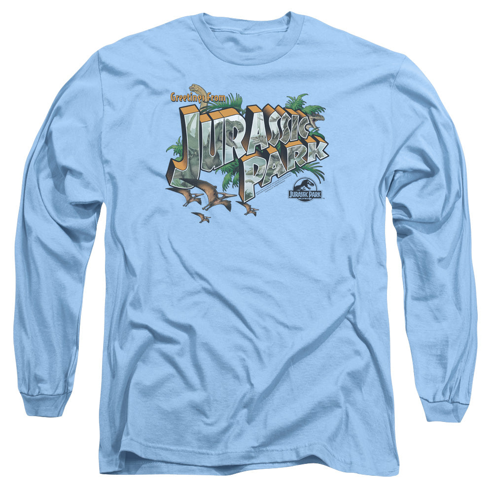 Jurassic Park Greetings From JP Men's 18/1 Cotton Long-Sleeve T-Shirt
