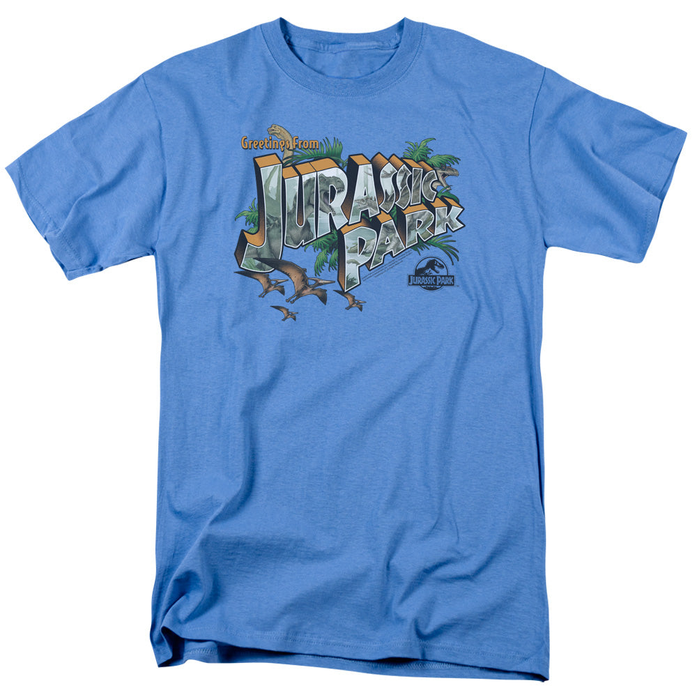 Jurassic Park Greetings From JP Men's 18/1 Cotton Short-Sleeve T-Shirt